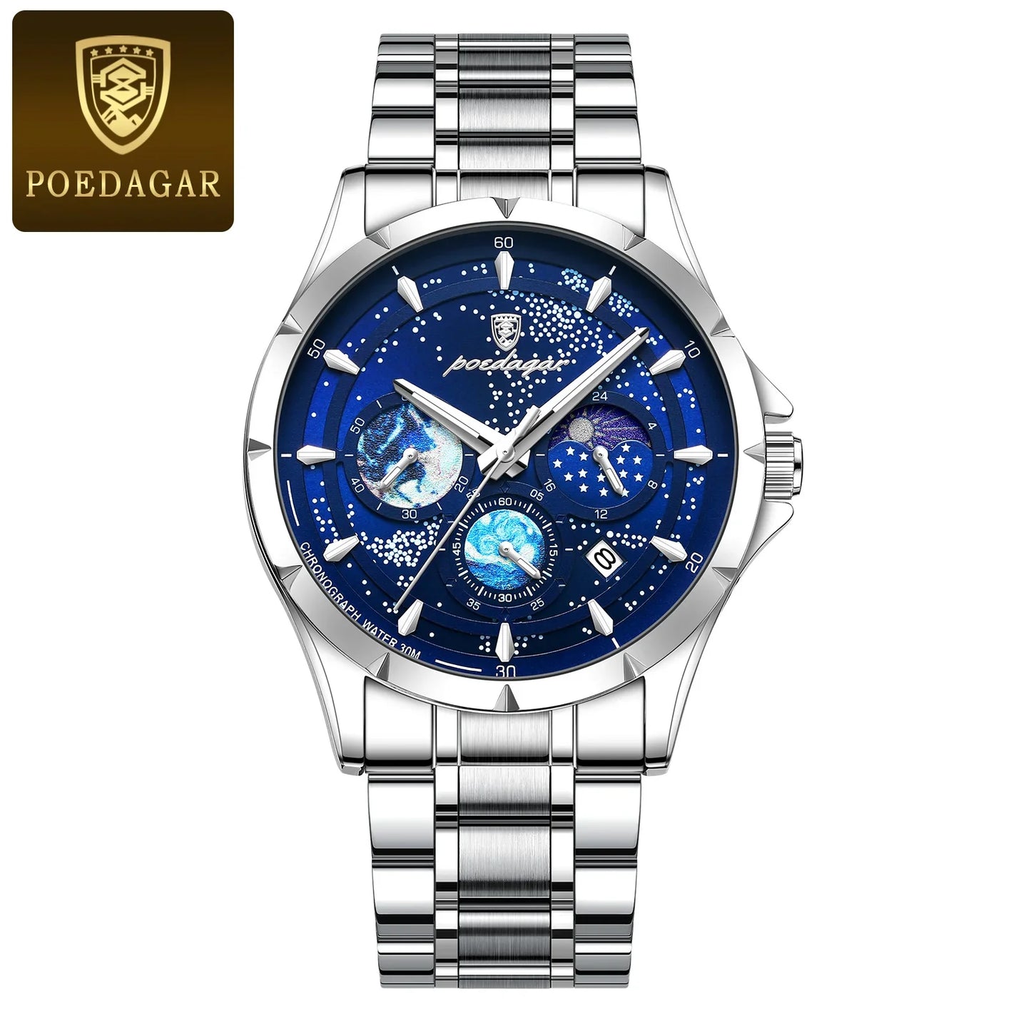 Luxury Man Wristwatch Luminous Waterproof Chronograph Date Men Watch Stainless Steel Men's Quartz Watches Reloj Hombre