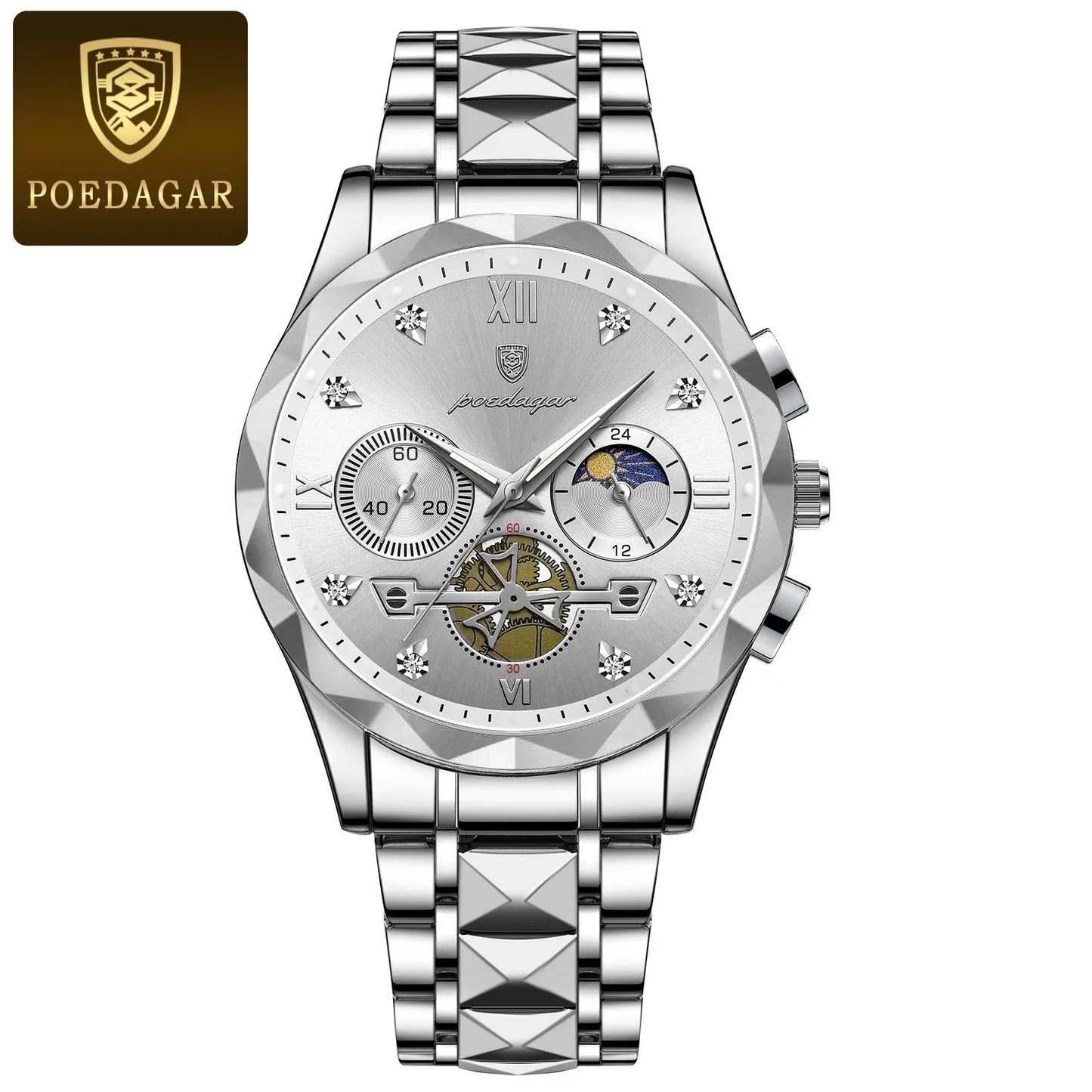 Original Fashion Men Wristwatch Stainless Steel Chronograph Man Watch Waterproof Luminous Military Men's Quartz Watches