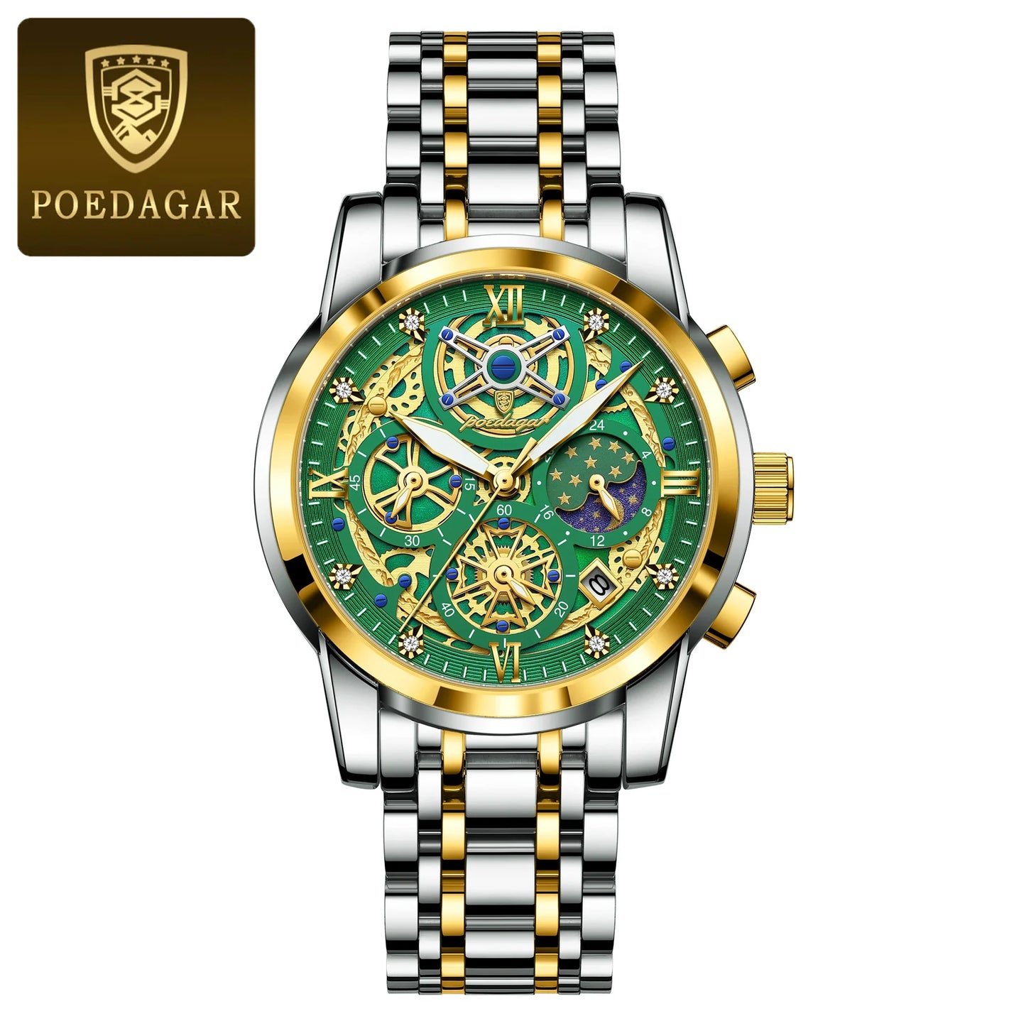 Luxury Men's Quartz Watches Stainless Steel Date Chronograph Men Wristwatch Waterproof Luminous Fashion Man Watch Reloj