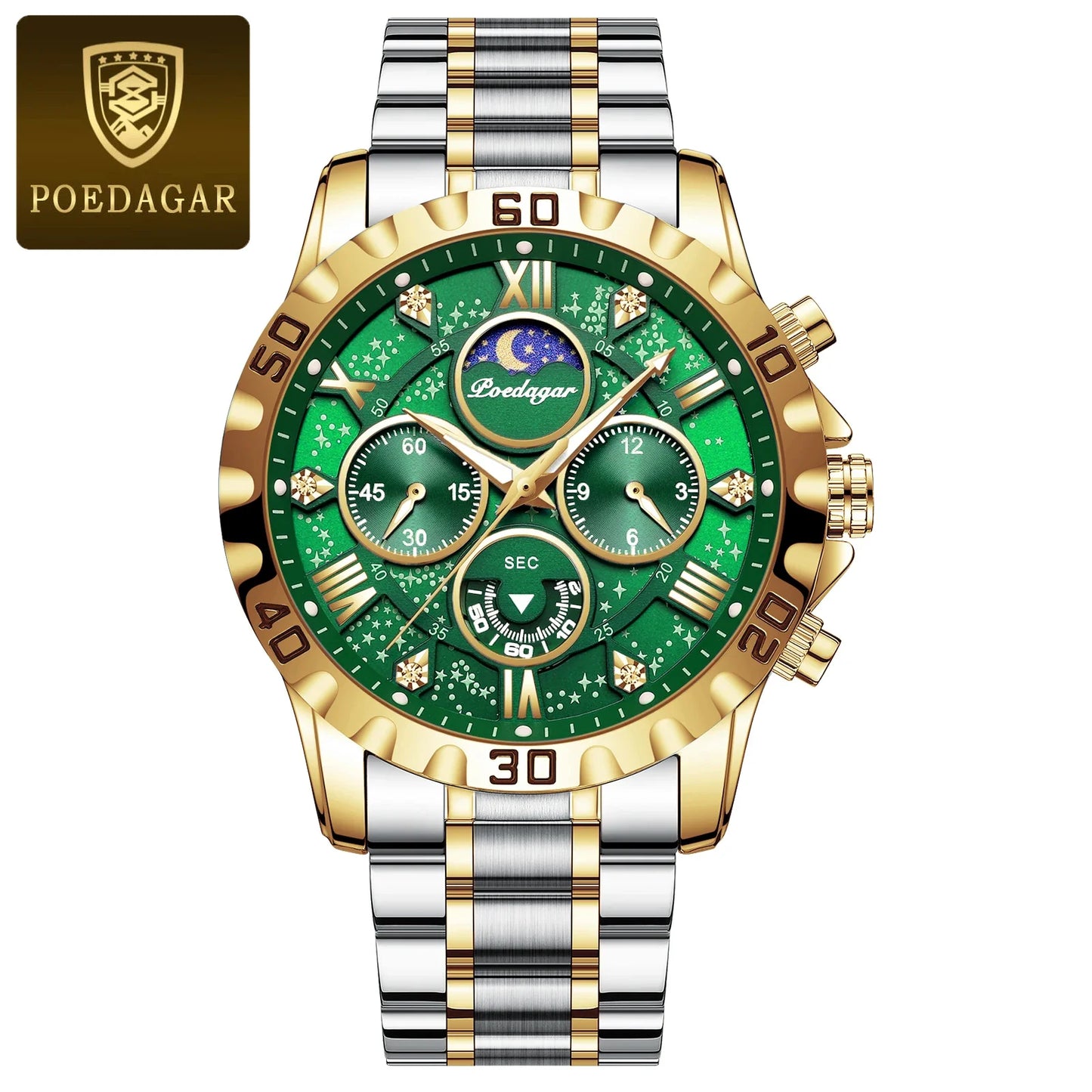 Top Luxury Man Wristwatch Waterproof Luminous Chronograph Men's Quartz Watch Stainless Steel Casual Sports Men Watches