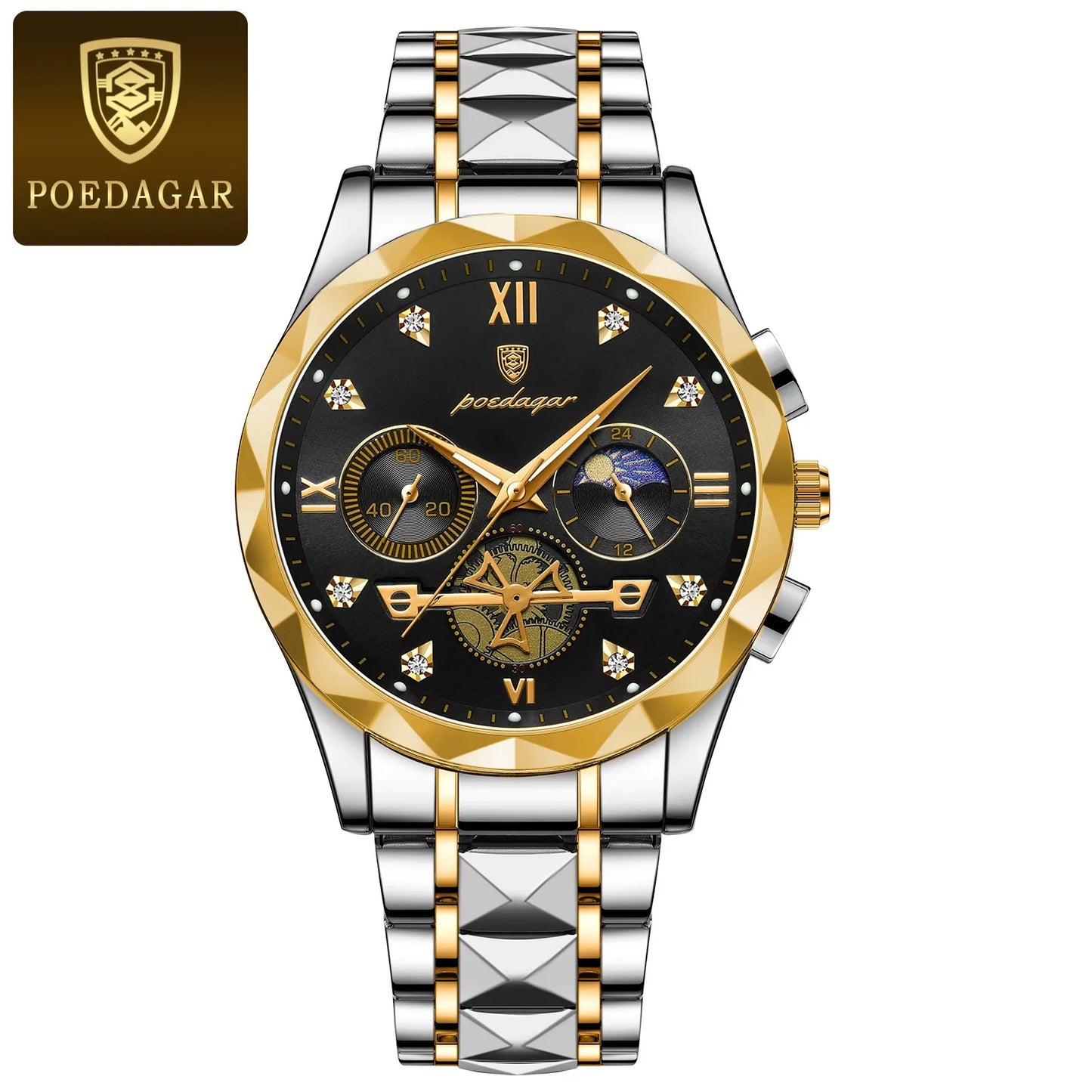 Original Fashion Men Wristwatch Stainless Steel Chronograph Man Watch Waterproof Luminous Military Men's Quartz Watches