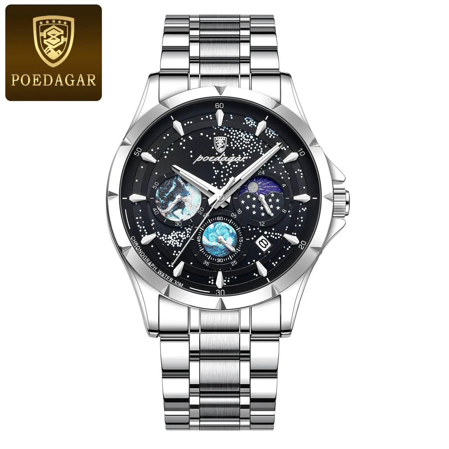 Luxury Man Wristwatch Luminous Waterproof Chronograph Date Men Watch Stainless Steel Men's Quartz Watches Reloj Hombre