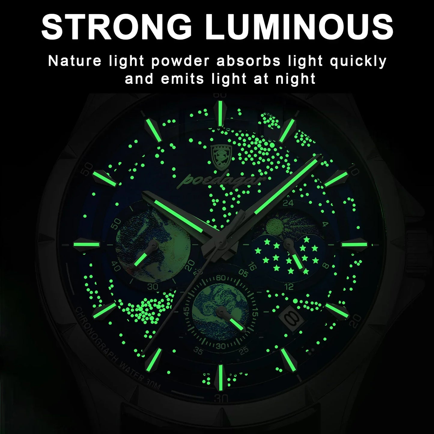 Luxury Man Wristwatch Luminous Waterproof Chronograph Date Men Watch Stainless Steel Men's Quartz Watches Reloj Hombre