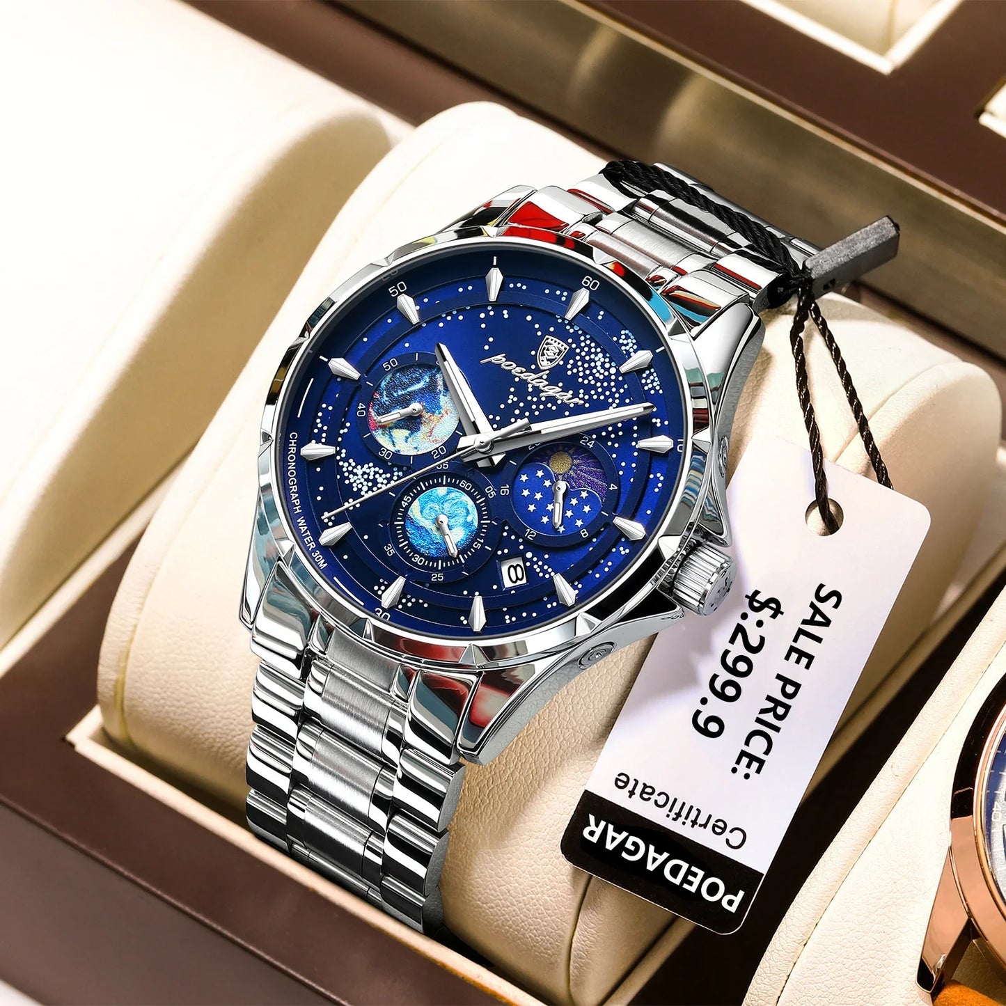 Luxury Man Wristwatch Luminous Waterproof Chronograph Date Men Watch Stainless Steel Men's Quartz Watches Reloj Hombre