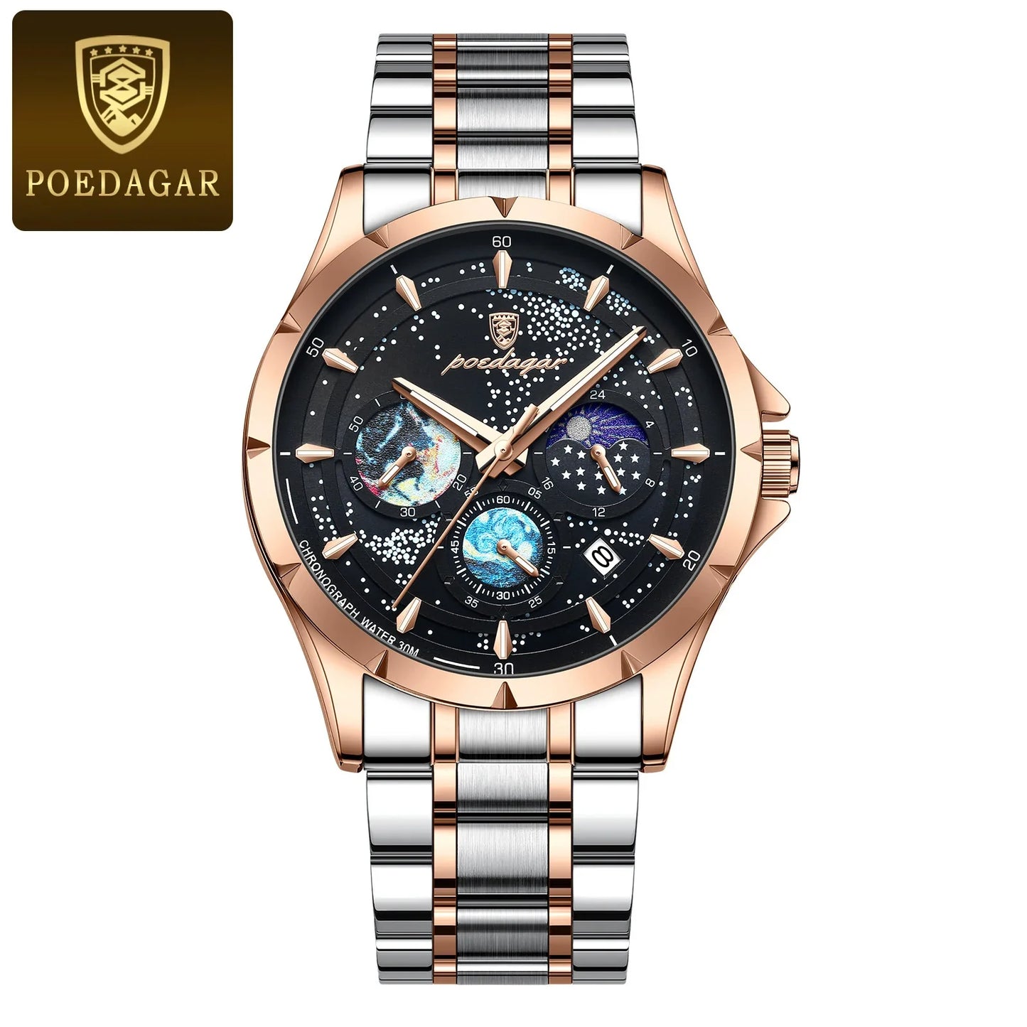 Luxury Man Wristwatch Luminous Waterproof Chronograph Date Men Watch Stainless Steel Men's Quartz Watches Reloj Hombre