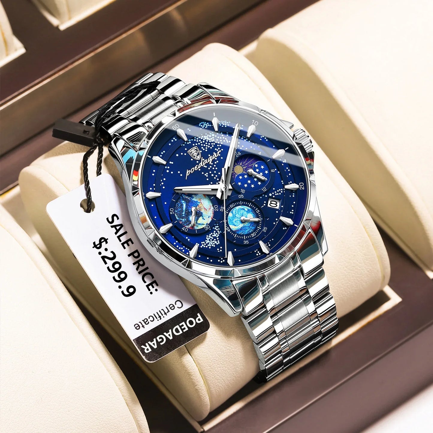 Luxury Man Wristwatch Luminous Waterproof Chronograph Date Men Watch Stainless Steel Men's Quartz Watches Reloj Hombre