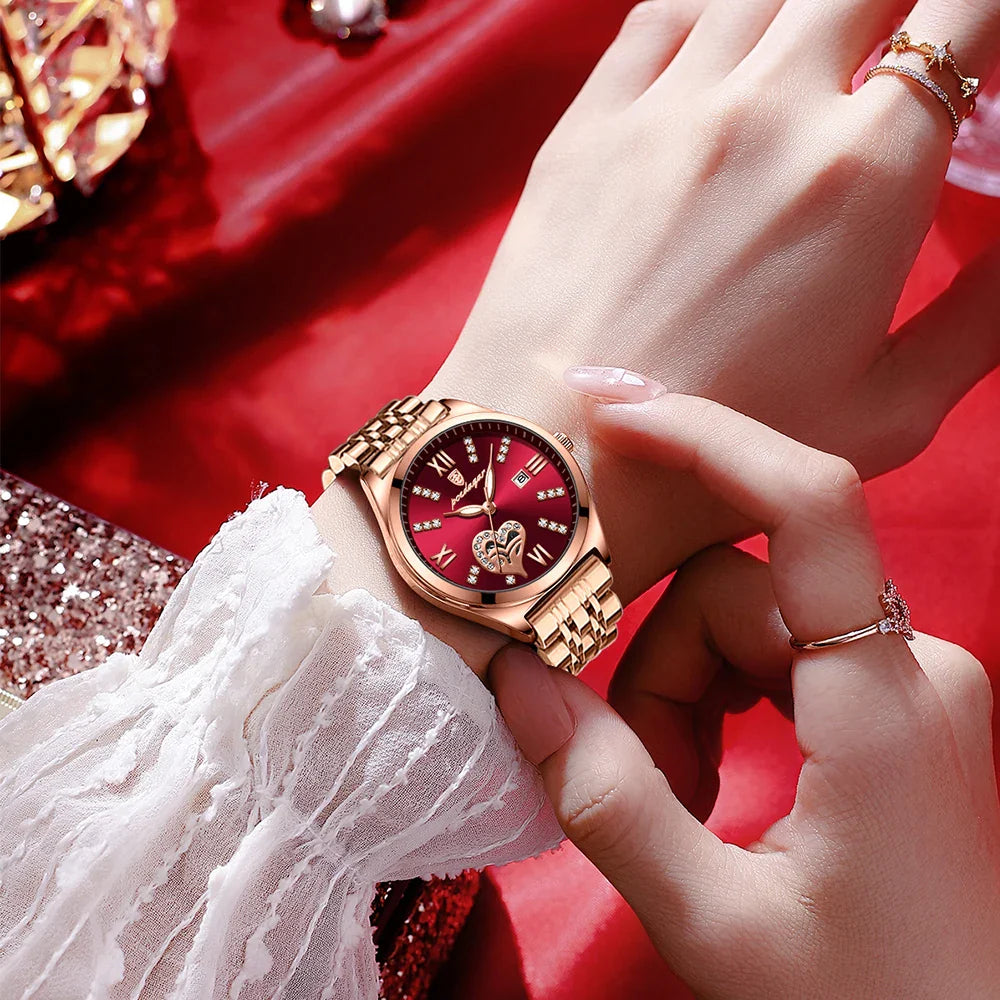 Luxury Watches For Women Waterproof Luminous Date Stainless Steel Woman Watch Elegant Fashion Quartz Ladies Wristwatch
